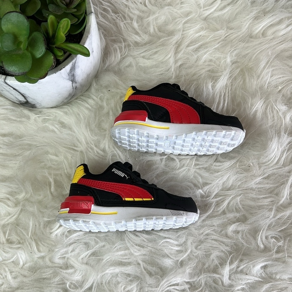 Puma Infant/Toddler Boys Graviton Tech AC INF Black/Red Sneakers Size US 5C - Picture 6 of 16